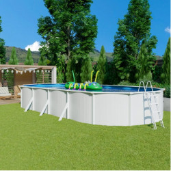 Piscine SAPHIR hors sol ovale 940x485x132cm en acier galvanisé laqué blanc – Trigano