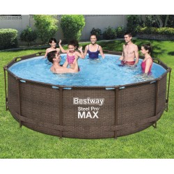 Piscine tubulaire ronde Steel Pro MAX™ 366x100cm avec filtre à cartouche skimatic - Bestway